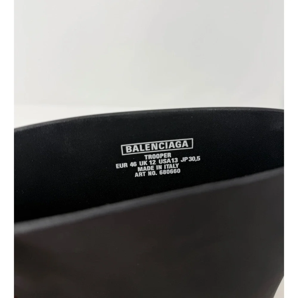 Balenciaga Trooper Rubber Boots Black Size 13 US 46 EU - Picture 7 of 9
